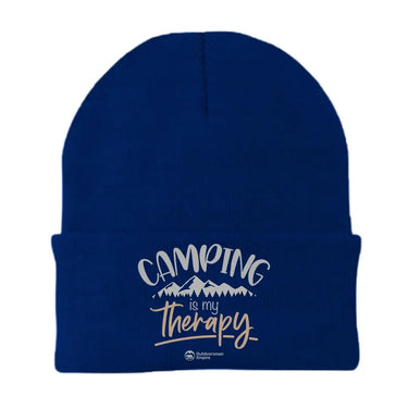 Camping Is My Therapy Embroidered Beanie